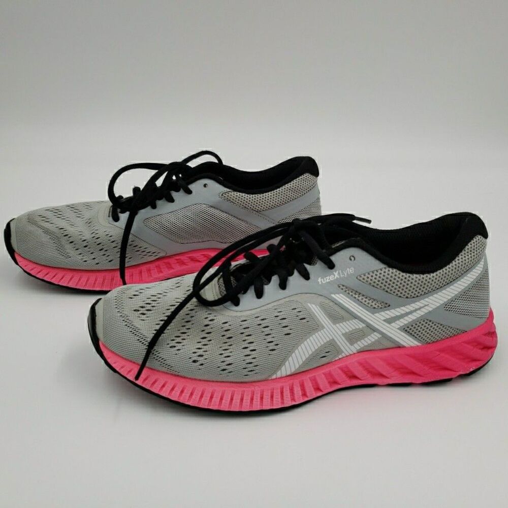 Asics FuzeX Lyte Athletic Running Shoes Sneakers Gray Pink T670N Womens Size 8.5